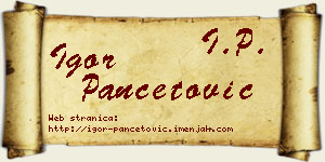 Igor Pančetović vizit kartica